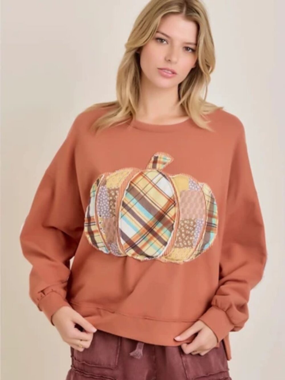 J Her Rust Pumpkin Patch Top Plus Size (Regular Sizes on order)